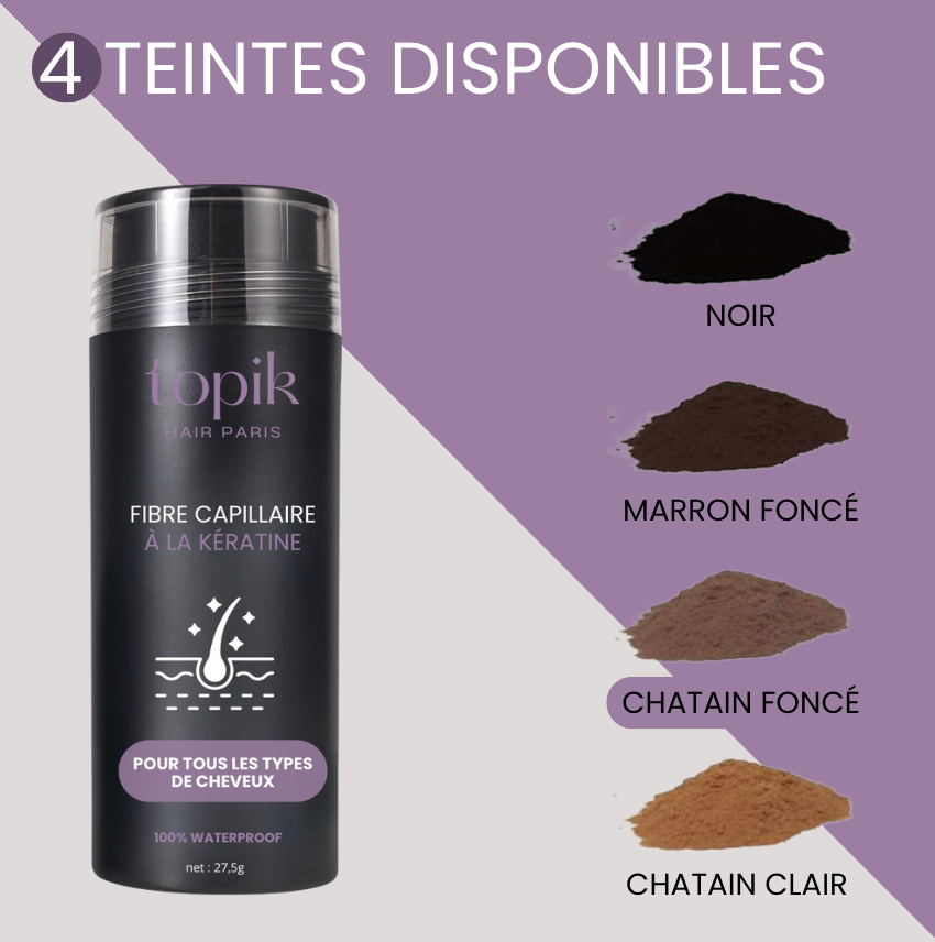 FIBRE CAPILLAIRE COUVRANTE &amp; DENSIFIANTE SANS TRANSFERT l TOPIK HAIR PARIS